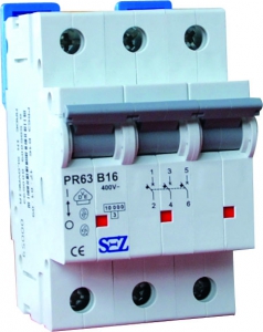 PR63 C 16A, SEZ kismegszakító 3P C 16A 10 kA