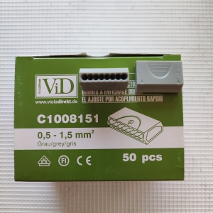 Vezetékösszekötő, 0,5-1,5 mm2, szürke, 8 polusú C1008151
